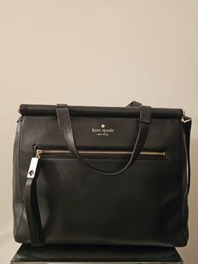 kate spade Black Leather Tote Bag